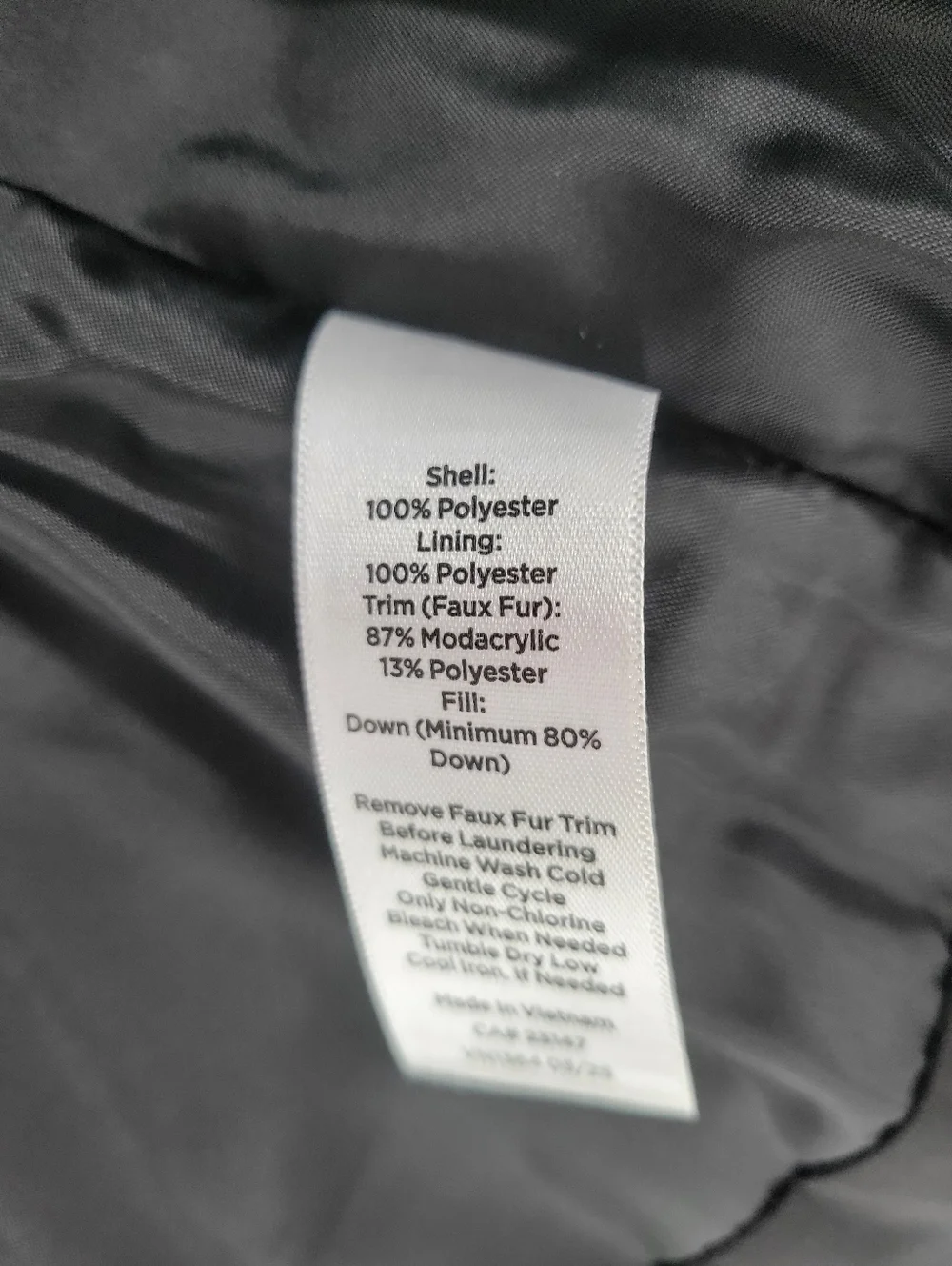 Talbots Down Puffer Vest Womens Size M  Black Faux Fur Collar Full Zip Quilted